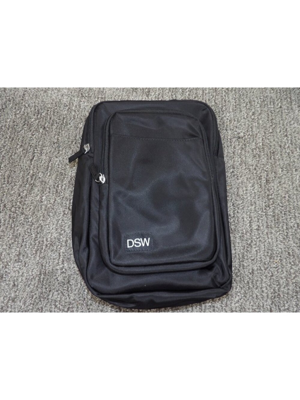 DSW Black Nylon Crossbody Bag Adjustable Strap Travel Organizer Purse